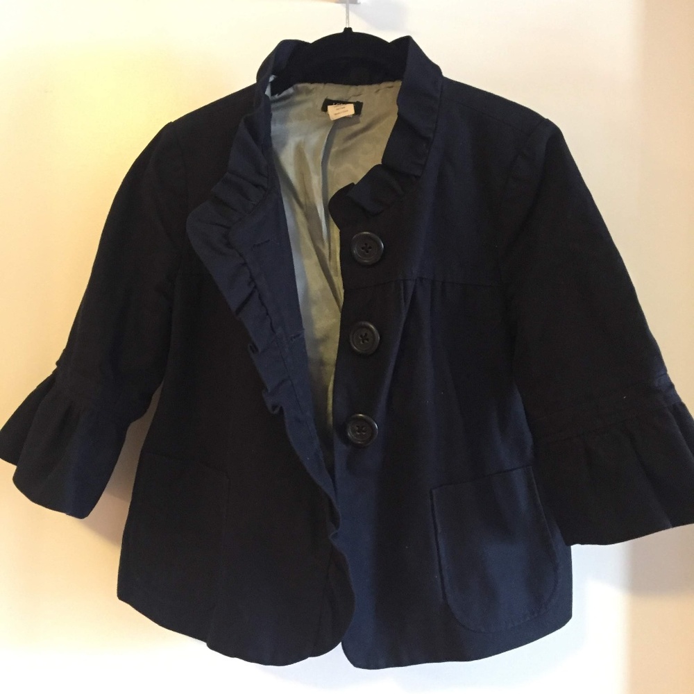 Cropped J.Crew Ruffle Blazer
